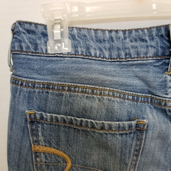 American Eagle shorts 2 distressed denim jean micro mini low rise Y2K whiskered - Picture 9 of 14